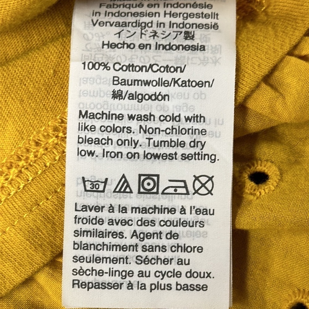J CREW golden Rod Eyelet Top /tank with Ruffled Hem, 100% cotton, XS - Picture 6 of 6